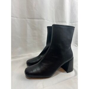 A New Day Womens Black Square Toe Block Heel Ankle Boots Size 8 NWT